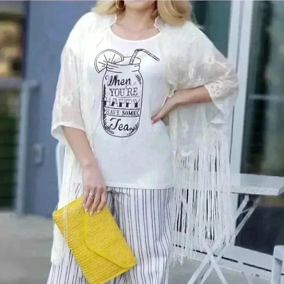 Cream Lace Kimono - Picture 4 of 12